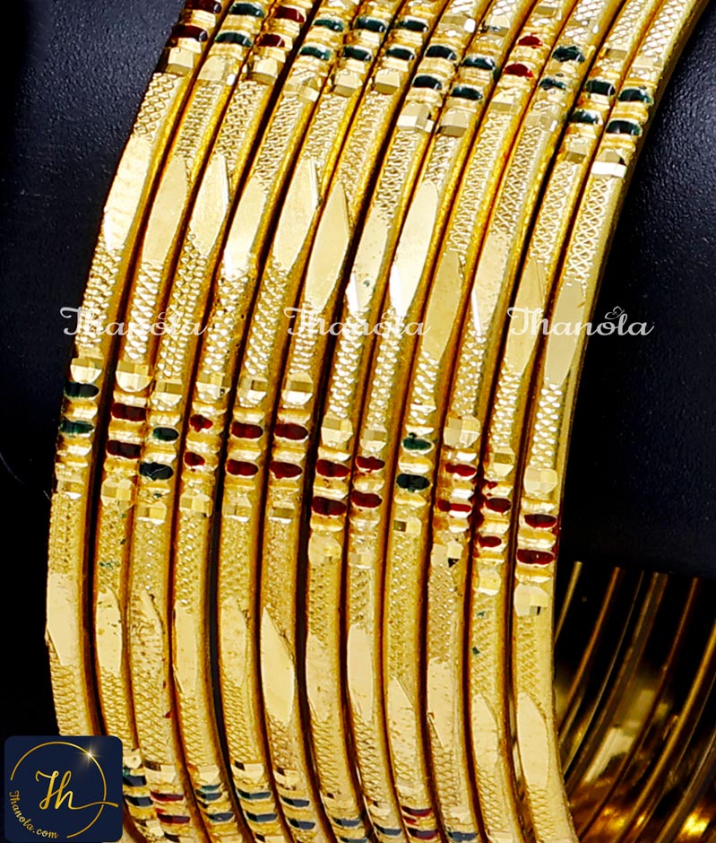 New Enamel Design Casual Daily Wear Gold Bangle Set office wear casual daily wear gold bangle