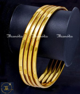 BNA1014 - 2.10 Trendy Plain Casual Daily Wear Gold Plated Bangles