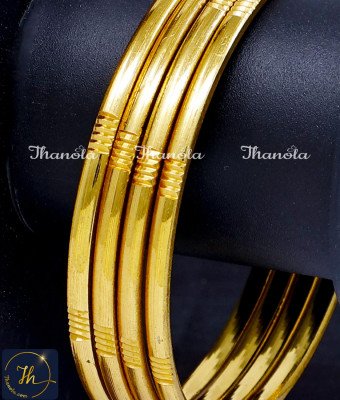 BNA1014 - 2.10 Trendy Plain Casual Daily Wear Gold Plated Bangles