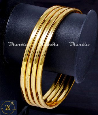 BNA1015 - 2.8 Trendy Plain Daily Wear Gold Plated Bangles Design 