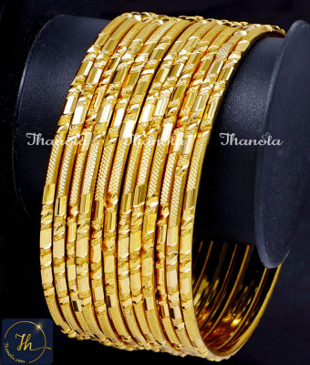 BNA1017 - 2.8 Bridal Wear Gold Plated Bangles for Wedding