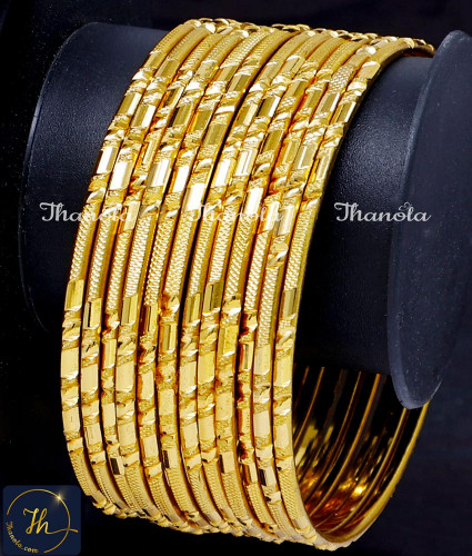 BNA1017 - 2.8 Bridal Wear Gold Plated Bangles for Wedding
