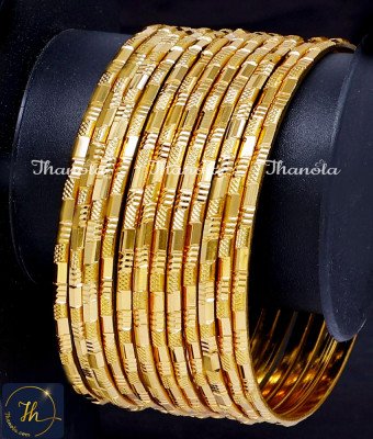 BNA1018 - 2.8 Bangles Set One Gram Gold Churi Design Online
