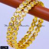 BNA1282 - 2.4 Traditional White Stone Impon Bangles Gold