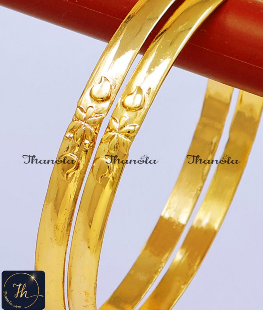 Gold Bangles Regular Use Original Impon Jewellery chidambaram gold covering bangles