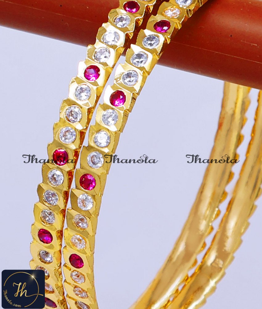 Best Quality Impon Stone Bangles for Women kal valayal design
