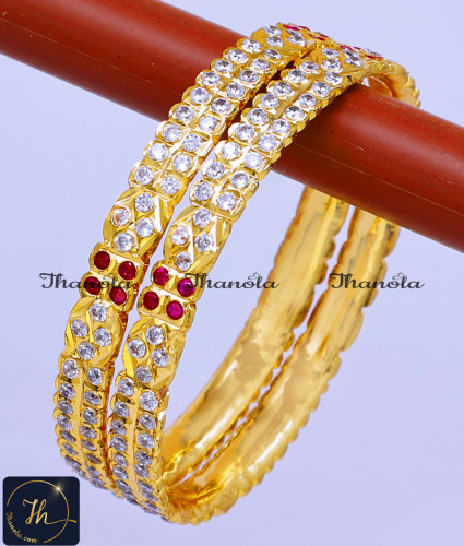 BNA1651 - 2.6 Original Impon Jewellery Bridal Wear Stone Bangles