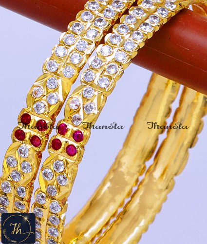 BNA1651 - 2.6 Original Impon Jewellery Bridal Wear Stone Bangles