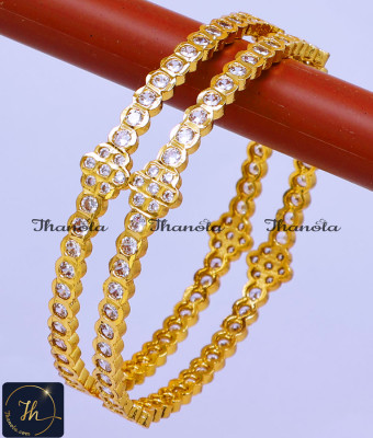 BNA1836 - 2.6 Panchaloha Five Metal White Stone Impon Bangles