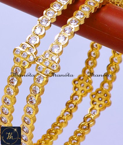 BNA1836 - 2.6 Panchaloha Five Metal White Stone Impon Bangles