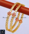 Latest Ruby Flower Impon Bangles Online Shopping five metal impon bangles