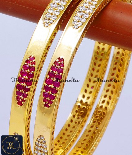 BNA1920 - 2.10 Wedding Jewellery Five Metal Impon Bangles Online