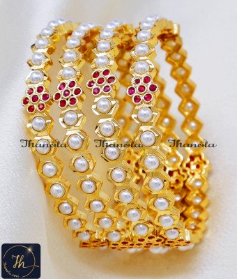 BNA1992 - 2.8 Premium Impon Jewellery Pearl Muthu Valayal Design