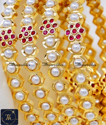 BNA1992 - 2.8 Premium Impon Jewellery Pearl Muthu Valayal Design