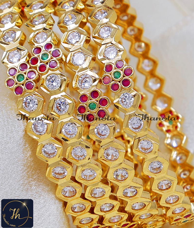 Premium Five Metal Impon Bangles Set for Wedding stone bangles design five metal impon bangles
