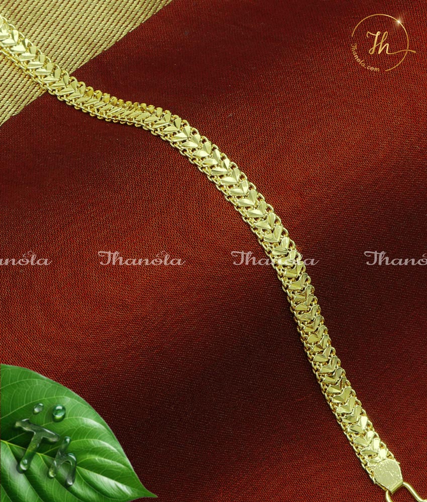 1 Gram Heart Design Chain Bracelet for Men Heart Design Chain Bracelet