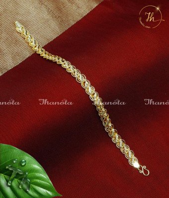 BCA1065 - Gold Plated Daily Use Link Chain Gents Gold Bracelet