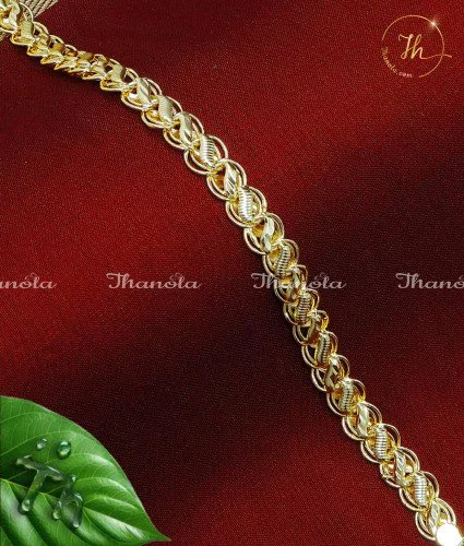 BCA1065 - Gold Plated Daily Use Link Chain Gents Gold Bracelet