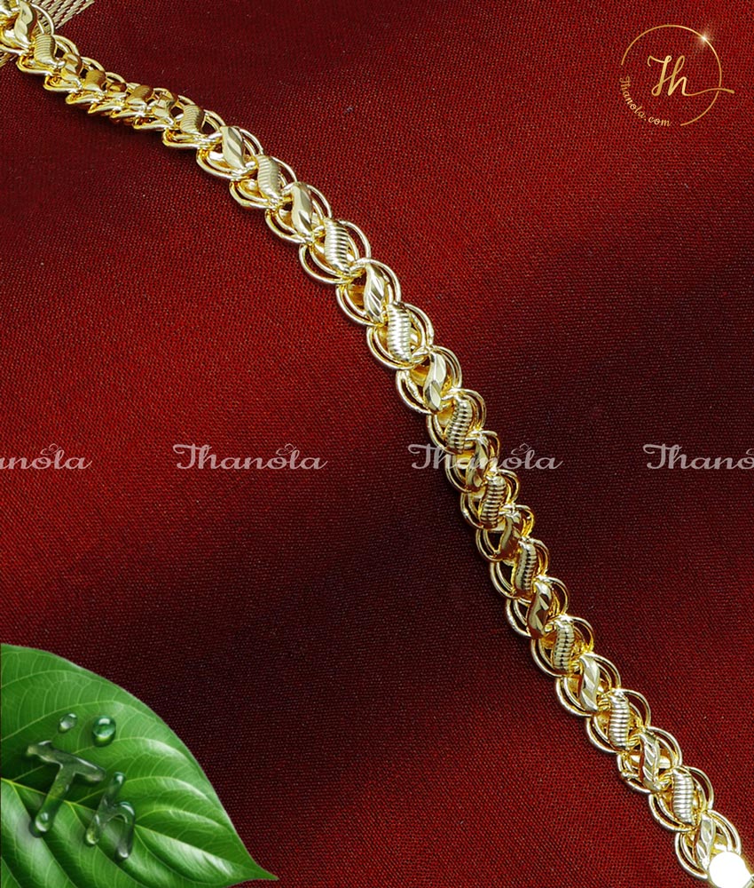 Gold Plated Daily Use Link Chain Gents Gold Bracelet Mens Bracelet Gold, Bracelet for Men Gold design, Bracelet for Men Design, fancy modern gold bracelet designs, 1 gram Gold plated Bracelets, gold plated bracelet, gold plated mens bracelet, gents gold bracelet designs, bracelet for men
