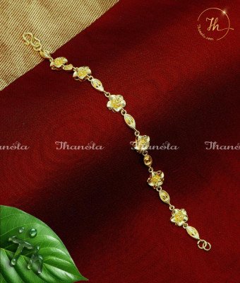 BCA1089 - Latest Flower Model Female Gold Bracelet Designs