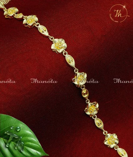 Latest Flower Model Female Gold Bracelet Designs female gold bracelet designs, gold bracelet design for woman, gold plated bracelet, gold plated bracelet women, fancy modern gold bracelet designs, 1 gram Gold plated Bracelets, gold plated bracelet for women, bracelet for women