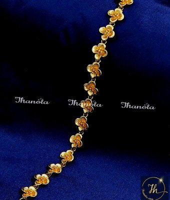 BCA1095 - 1 Gram Gold Plated Flower Design Hand Chain for Women BCA1095 - 1 Gram Gold Plated Flower Design Hand Chain for Women