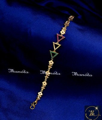 BCA1227 - 1 Gram Gold Ruby Emerald Bracelet Designs for Girls