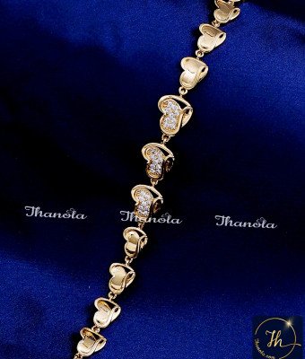 BCA1371 - Attractive Party Wear Stone Rose Gold Bracelet Women