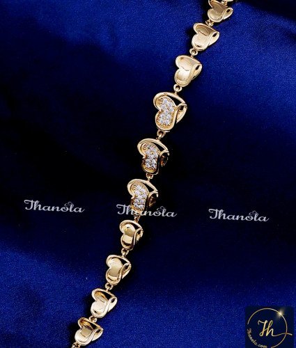 BCA1371 - Attractive Party Wear Stone Rose Gold Bracelet Women