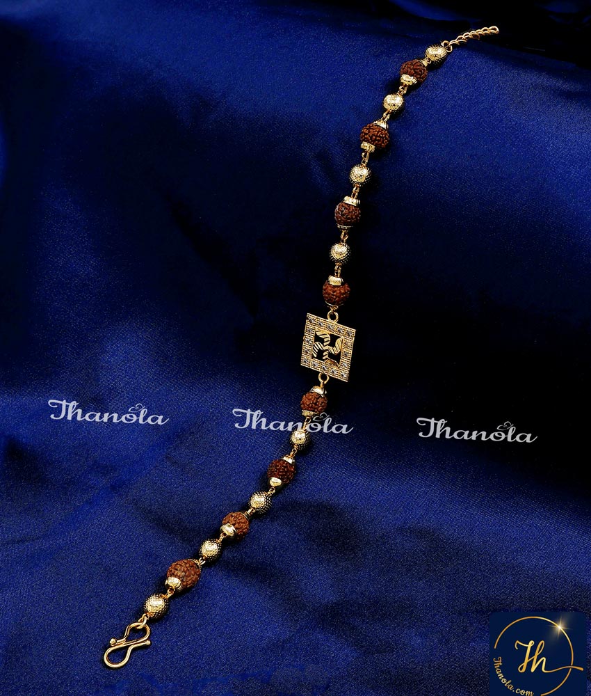 Gold Plated Rudraksha Bracelet