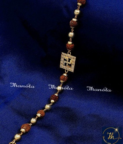 BCA1420 - Trendy Daily Wear Gold Rudraksha Bracelet for Men