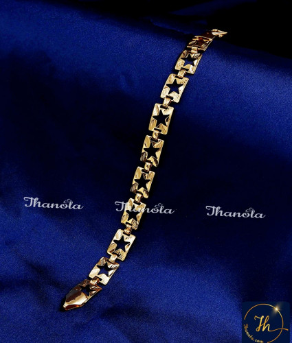 BCA1498 - Stylish Star Design One Gram Gold Bracelet for Men