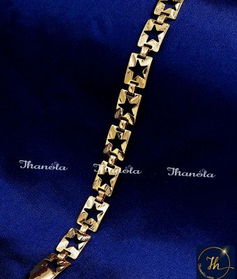 BCA1498 - Stylish Star Design One Gram Gold Bracelet for Men BCA1498 - Stylish Star Design One Gram Gold Bracelet for Men