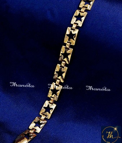 BCA1498 - Stylish Star Design One Gram Gold Bracelet for Men