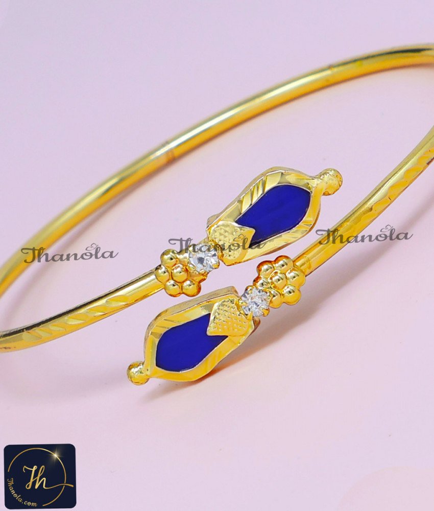 Kerala Traditional Jewellery Blue Nagapadam Bracelet Blue nagapadam bracelet gold