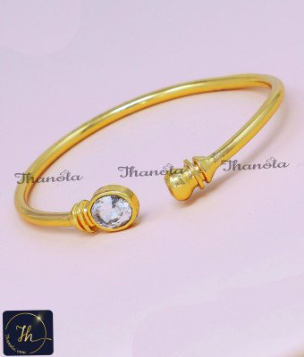 BCA1580 - Original Impon White Stone Bangles Type Kada for Women