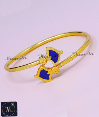 BCA1583 - Kerala Jewellery Design Blue Palakka Bracelet Online