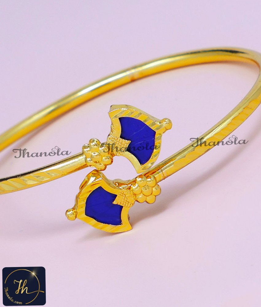 Kerala Jewellery Design Blue Palakka Bracelet Online kerala traditional blue Bracelet