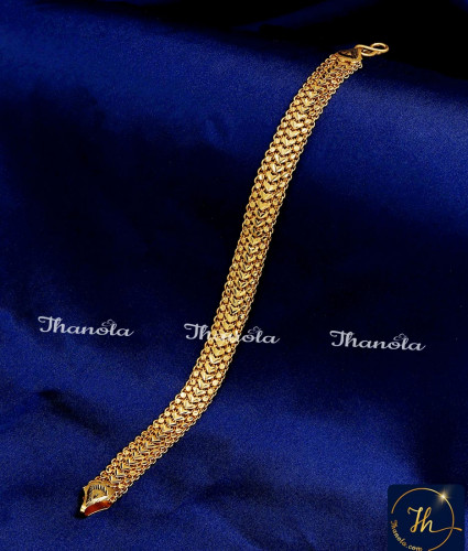 BCA1595 - Gold Pattern 2 Gram Gold Plated Wide Bracelet Online