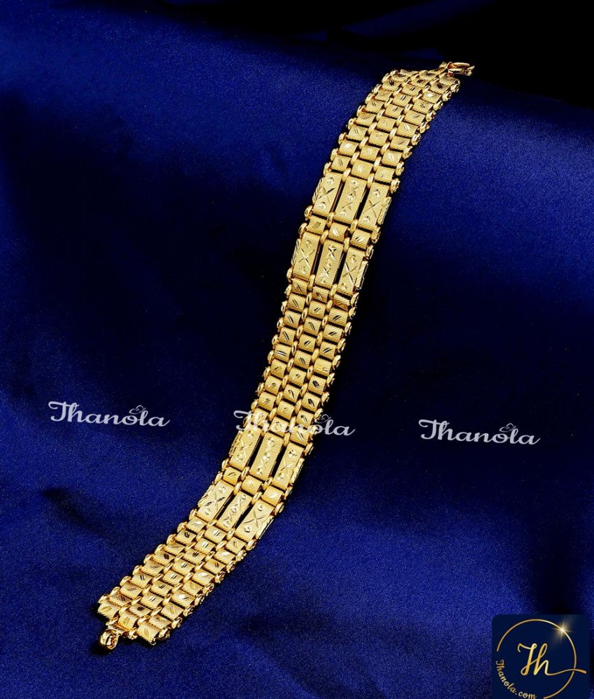 broad gold bracelet for men