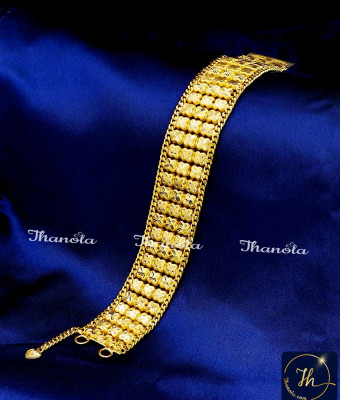 BCA1611 - 2 Gram Gold Forming 3 Line Broad Bracelet for Women