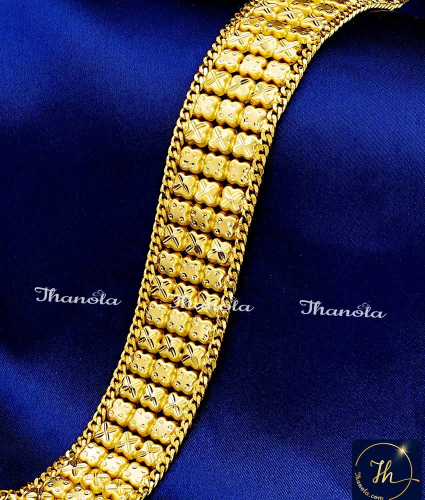 2 Gram Gold Forming 3 Line Broad Bracelet for Women 2 gram gold bracelet designs