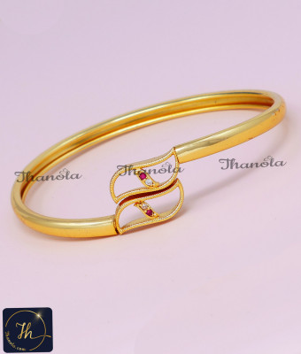 BCA1640 - 1 Gram Gold Plated Light Weight Stone Kappu Design