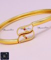 1 Gram Gold Plated Light Weight Stone Kappu Design kada bracelet for women