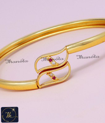 BCA1640 - 1 Gram Gold Plated Light Weight Stone Kappu Design