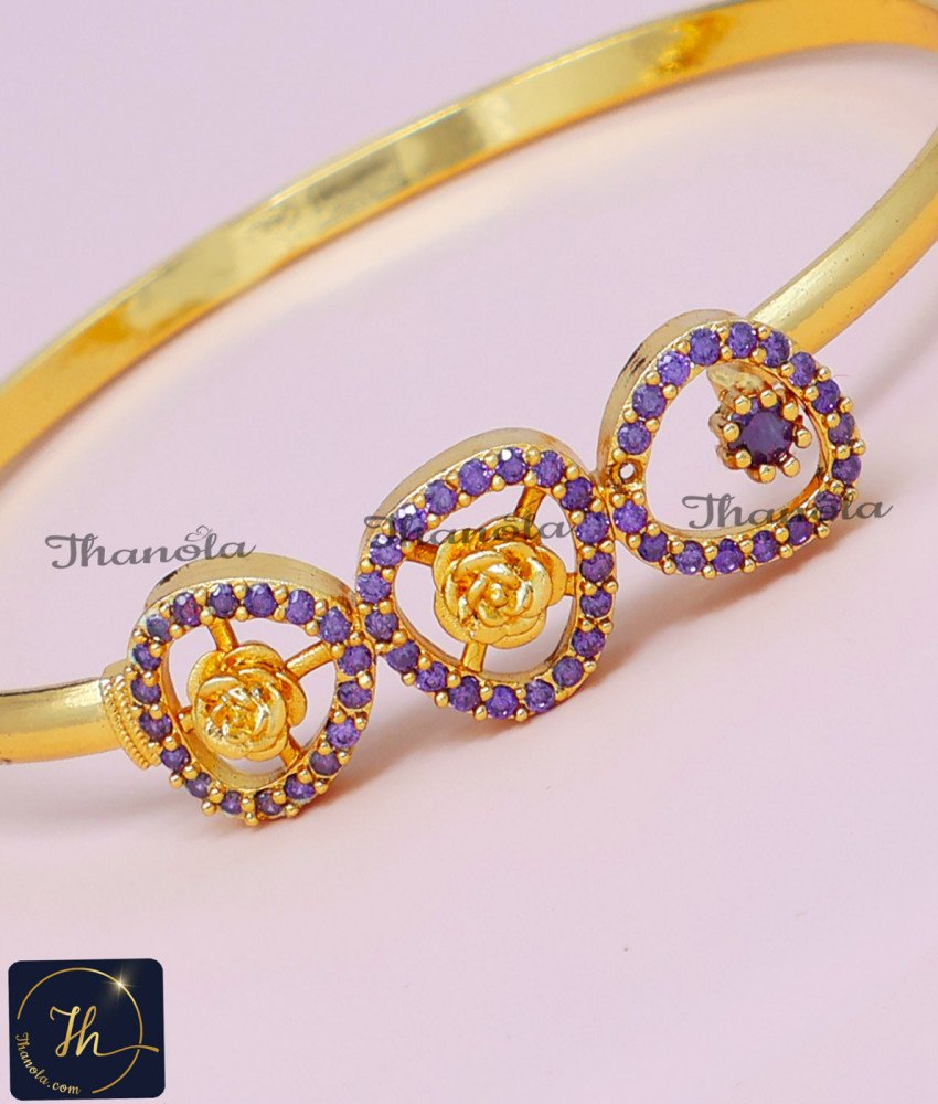 Premium Quality Gold Plated Purple Stone Bracelet Design light purple bracelet
