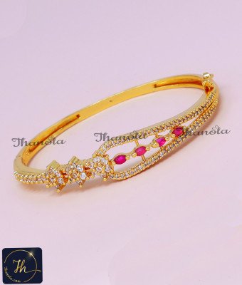 BCA1644 - Stylish Full Ad Stone Trendy Bangle Type Bracelet