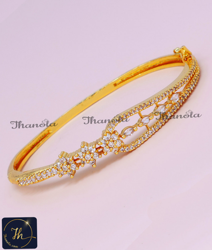 Cute White Stone Gold Bangles Type Bracelet Designs gold bangle type bracelet designs