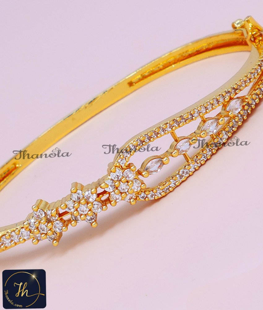 Cute White Stone Gold Bangles Type Bracelet Designs gold bangle type bracelet designs