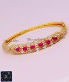 Grand Look White and Ruby Kada Bracelet for Ladies gold plated kada for women